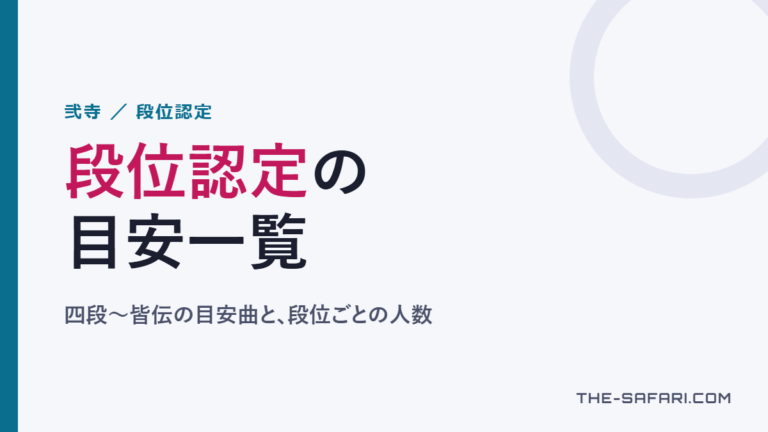 段位認定の目安一覧｜四段〜皆伝の目安曲と、段位ごとの人数
